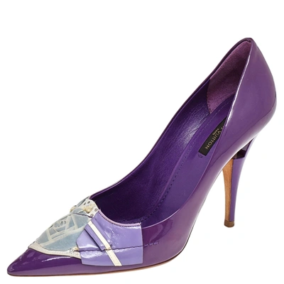 Pre-owned Louis Vuitton Purple Patent Riviera Pumps Size 39.5