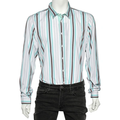 Pre-owned Gucci Multicolor Striped Cotton Button Front Skinny Shirt 3xl