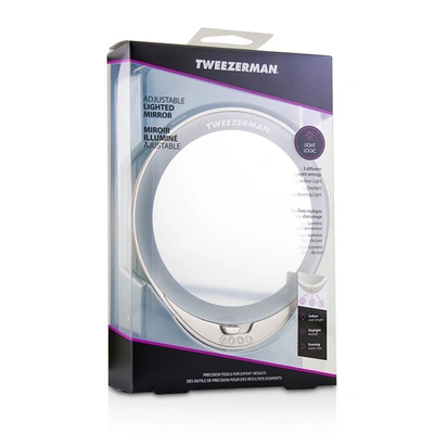 Tweezerman 微之魅 可调节发光镜adjustable Lighted Mirror - 温暖  低傍晚的光线 In Gray