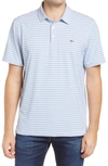 Vineyard Vines Stripe Sankaty Short Sleeve Performance Polo In Moonshine Tejeda