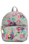 Luv Betsey By Betsey Johnson Patent Small Backpack In Grey Floral