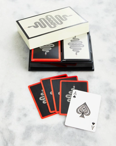 Jonathan Adler Snake Lacquer Card Set In Multi