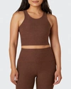 Beyond Yoga Focus Crop Racerback Performance Tank In Mahogany Brown He