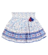 Poupette St Barth Ariel Floral Mini Skirt In Blue Cerise Cib
