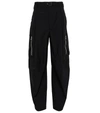 Bottega Veneta Belted Wool-blend Wide-leg Cargo Pants In Black