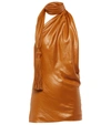 Bottega Veneta Tasseled Cintzed One-shoulder Top In Cob