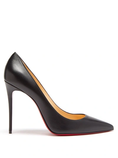 Christian Louboutin Kate 100 Point-toe Leather Pumps In 블랙