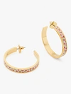 Kate Spade Heritage Spade Flower Hoops In Cream Ditsy Rose