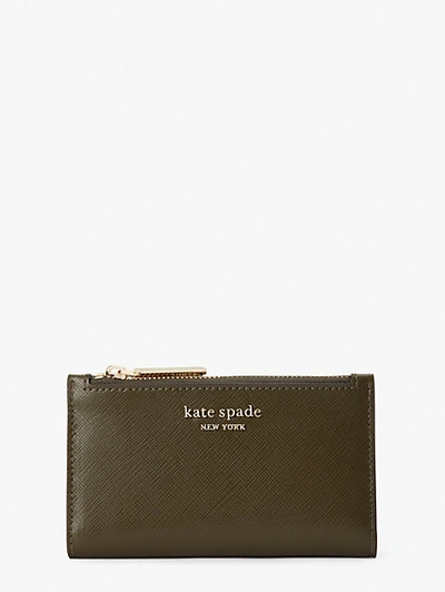 Kate Spade Spencer Small Slim Bifold Wallet In Duck Green