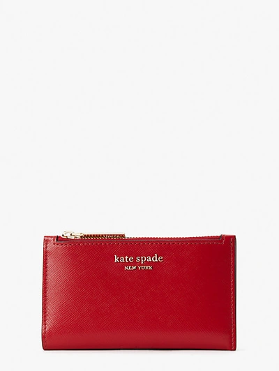 Kate Spade Spencer Small Slim Bifold Wallet In Lingonberry