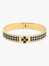 Kate Spade Heritage Spade Flower Hinged Bangle In Houndstooth