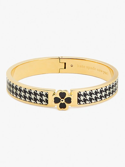 Kate Spade Heritage Spade Flower Hinged Bangle In Houndstooth