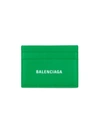 Balenciaga Cash Leather Card Case In Green White