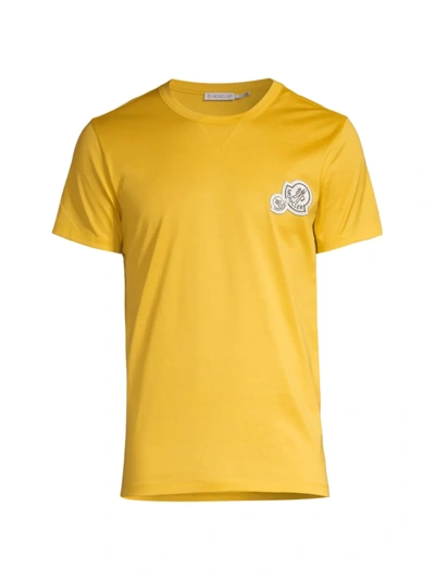 Moncler Logo Patch T-shirt In Yellow
