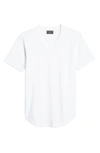 Goodlife Sun Faded Slub Scallop V-neck T-shirt In White