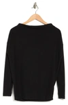 Renee C Brushed Knit Boat Neck Top In Black