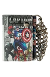 MARVEL CAPTAIN AMERICA TRIFOLD LEATHER CHAIN WALLET