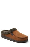 Dearfoams Men's Brendan Microsuede Moc Toe Clog Slippers Men's Shoes In Chestnut