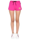 VERSACE SHORTS WITH GREEK LOGO PATCH,1002414 1A011741PA40