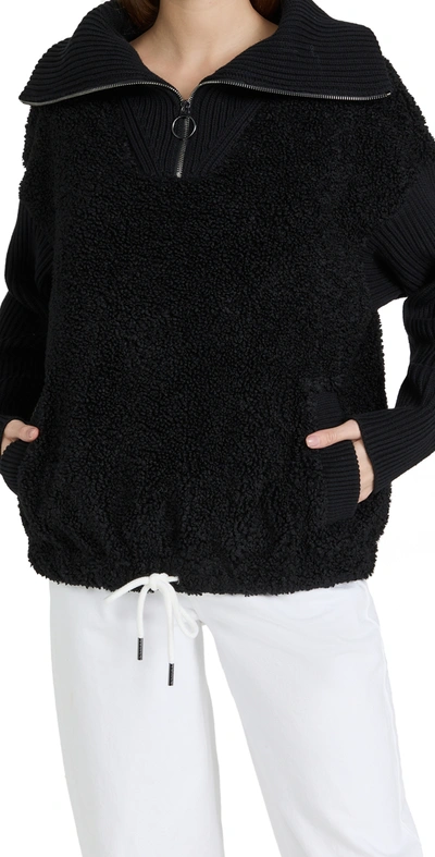 Varley Rogers Fleece Half-zip Sweatshirt In Black