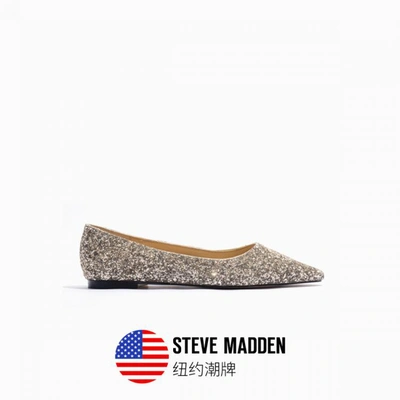Steve Madden 思美登专柜新款格利特平底通勤百搭尖头浅口单鞋coerce In Metallic