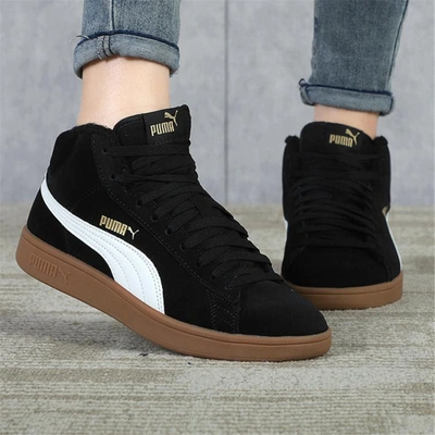 Puma Smash V2运动鞋男鞋女鞋中帮复古时尚加绒保暖板鞋休闲鞋 In Black