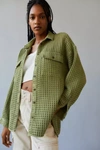 Bdg Stanley Waffle Button-down Top In Olive
