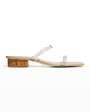 Cult Gaia Liz Square Toe Block Heel Slide Sandal In Clear