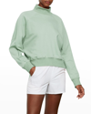 Voice Of Insiders High Mock-neck Fleece Sweatshirt In Foam Green