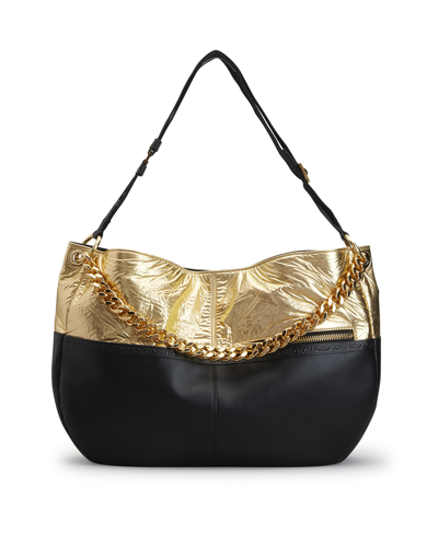 Tom Ford Alexa Large Metallic Nylon Hobo Shoulder Bag In C2909