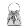 Jimmy Choo Bon Bon Mini Silver-tone Handbag With Metal Bracelet Handle In Mirror Fabbric Woman In Silver