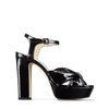 Jimmy Choo Heloise 120 Platform Sandals In Nappa Leather In Black