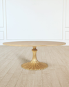 Emporium Home For William D Scott 78" Cerused Oak Top Dining Table In Gold