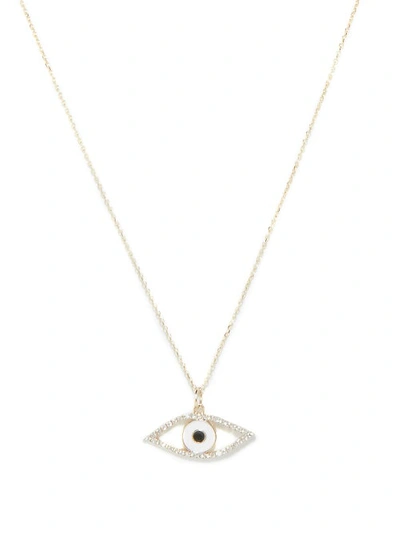 Mateo Eye Of Protection Diamond & 14kt Gold Necklace In Metallic