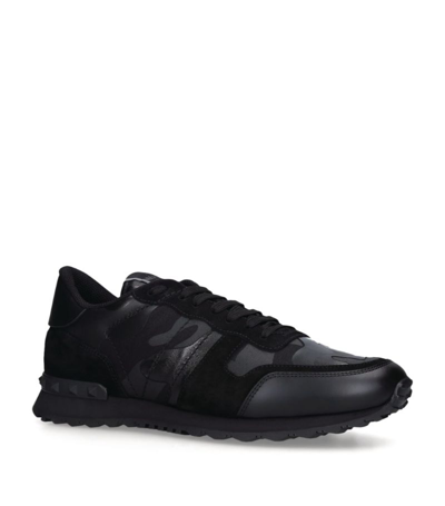 Valentino Garavani Tonal Camo Trainers In Black