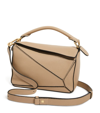 Loewe Small Leather Puzzle Top-handle Bag In Sand