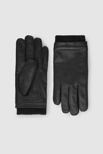 Cos Leather Gloves In Black