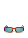 Jacquemus Les Lunettes Altu Rectangular-frame Acetate Sunglasses In Multi,orange