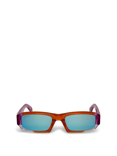 Jacquemus Les Lunettes Altu Rectangular-frame Acetate Sunglasses In Multi,orange