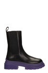 ASH STORM COMBAT BOOTS IN BLACK LEATHER,STORM09