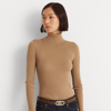 Ralph Lauren Ribbed Turtleneck Sweater In Classic Camel