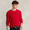 Ralph Lauren Cable-knit Wool-cashmere Sweater In Park Avenue Red