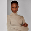 Ralph Lauren Cashmere Knit Turtleneck Sweater In Fawn Melange