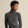 Ralph Lauren Slim Fit Cashmere Turtleneck Sweater In Stadium Grey Hthr