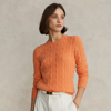 Polo Ralph Lauren Cable-knit Cashmere Sweater In May Orange