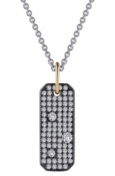 Lafonn Pave Tag Necklace In White