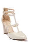 Adrienne Vittadini Nocerna T-strap Pointed Toe Pump In Dove Kid