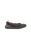 Gianvito Rossi Sansa Shearling And Leather Ballet Flats In Brown
