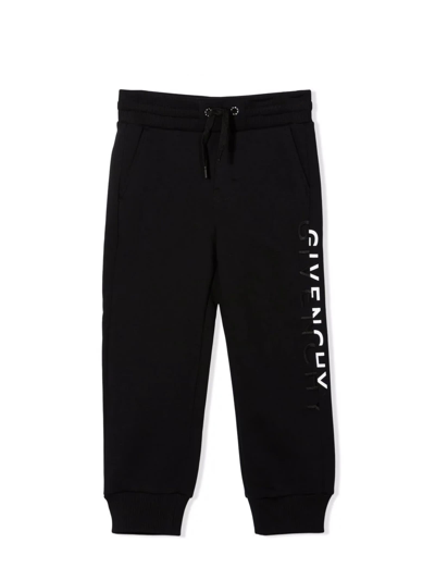 GIVENCHY BLACK COTTON-BLEND SWEATPANTS,H24133K 09B