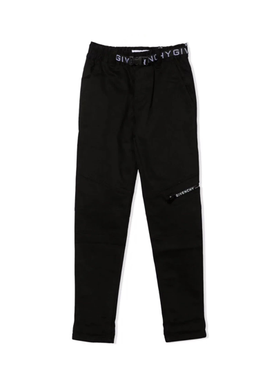 Givenchy Kids' Black Cotton Trousers In Nero